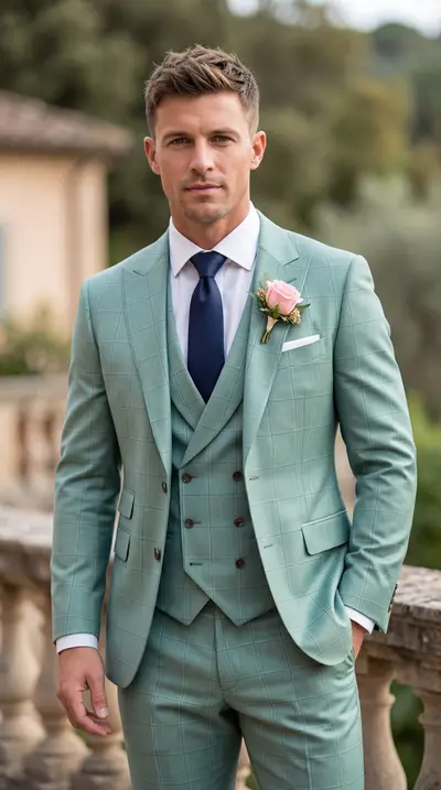 Mintgrüner Hochzeitsanzug