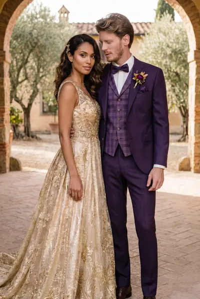 Violetter Hochzeitsanzug